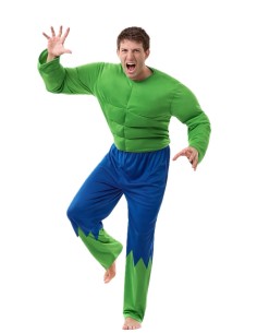 Fato de Fortão Verde Tamanho L - de alta qualidade, ideal para carnaval, festas temáticas e eventos especiais.